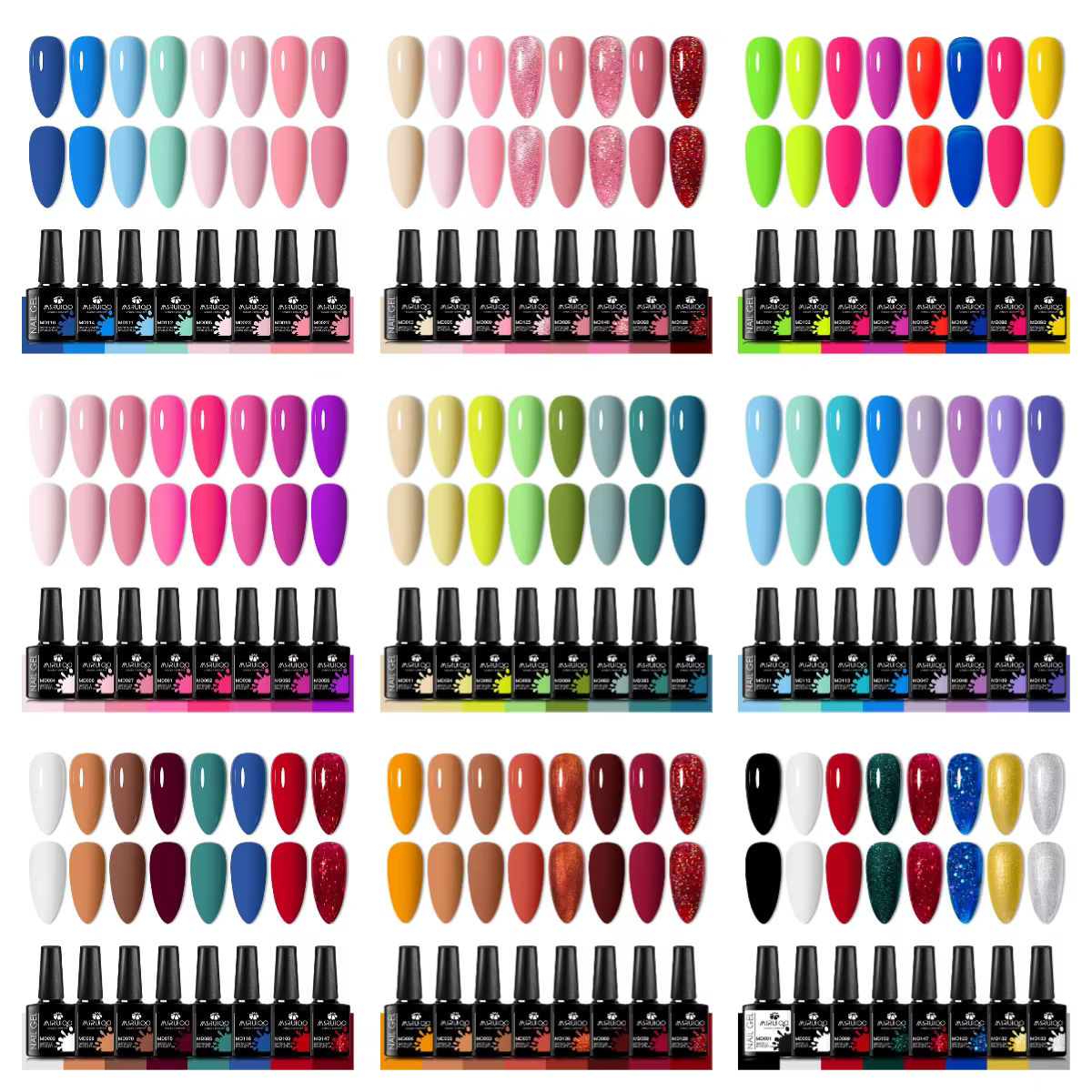 8pcs Nail Gel Polish Set Long Lasting All For Manicure Nail Art Soak Off UV LED Gel Polish DIY Nail Painting Varnishes Design