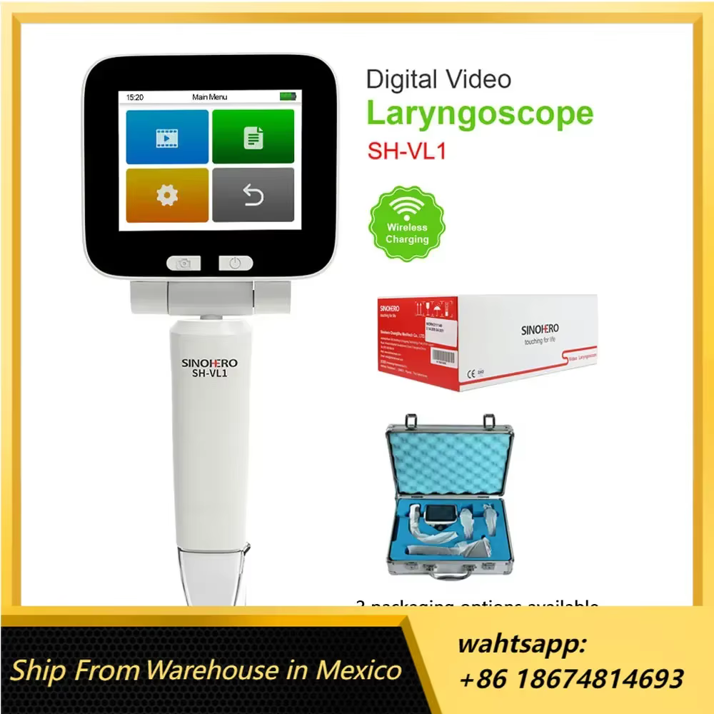 Digital Video Laryngoscope with 4PCS Blades or Neonate Child Adult Blade Full Touch Screen Surgery intubating Flexible Miller