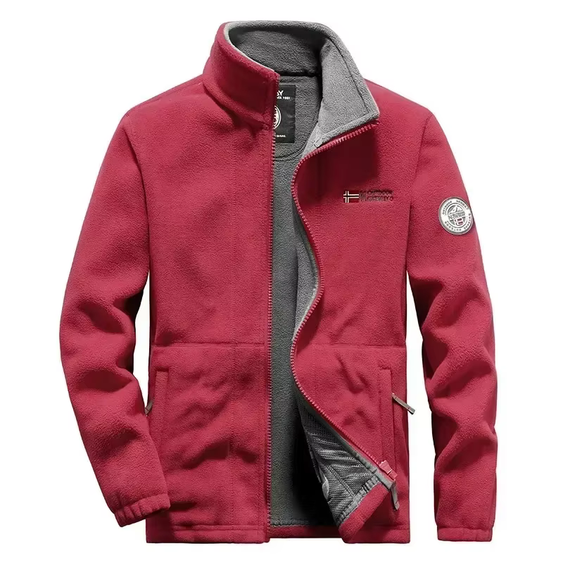 Men Fleece Jacket Pockets Thicken Polar Norway Ski Jackets Cold-proof Overcoat Plus Size Outwear Autumn Winter Casual Warm Coat