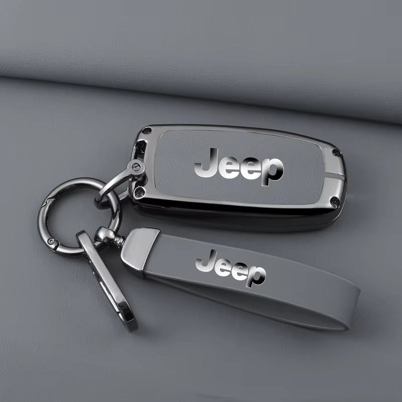Leather Car Key Case Cover Shell for Jeep Renegade Compass Grand Cherokee for Chrysler 300C Wrangler Dodge Keychain Accessories