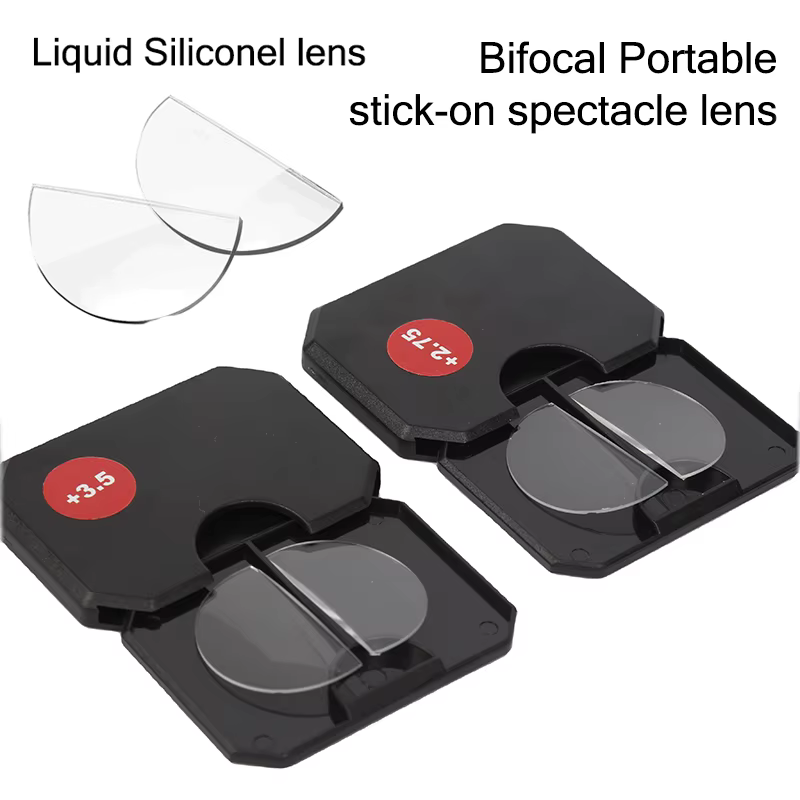 Liquid Silicone Bifocal Reading Glasses Lens Stick-on Lenses unisex Ultralight Portable Reusable Compact Lenses +1.25 To +3.0