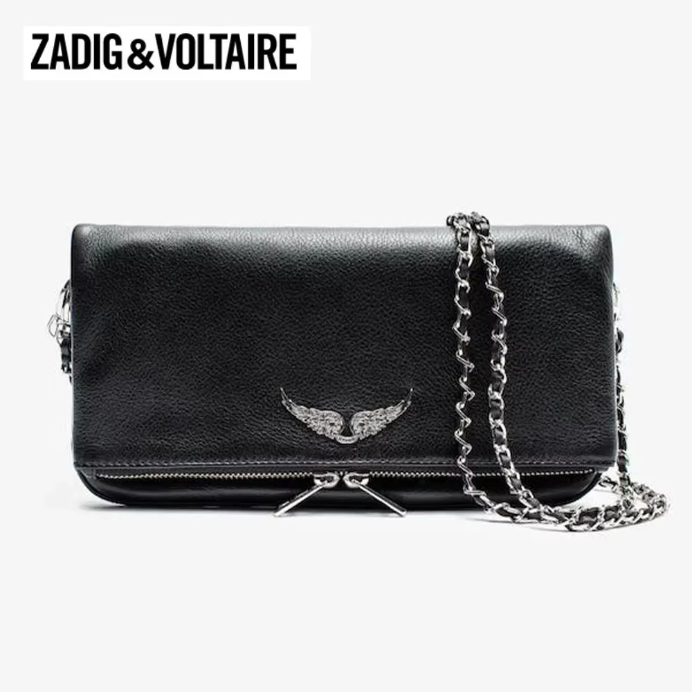 ZADIG & VOLTAIRE bag Luxury Designer Brand Women Wings Classic Bags Vintage Black Rocky Studded Shoulder Crossbody Party Sachet