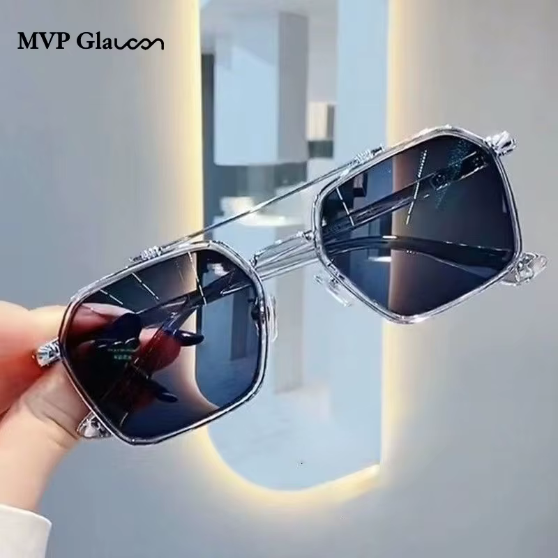 New Men's Outdoor UV-resistant Light-sensitive Color-changing Double-beam Sunglasses for Driving  Men Sunglasses