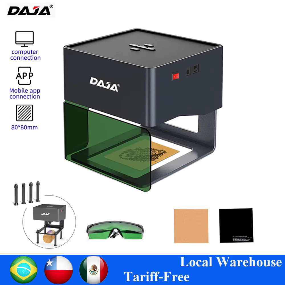 DAJA DJ6 Laser Engraver Machine CNC Laser Cutting Engraving Machine Mini Logo Mark For Wood Painted Painted Dog Tag Paper Leathe