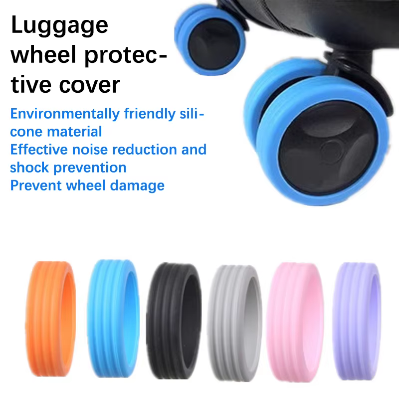 8pcs Luggage Wheels Protector Silicone Wheel Caster Shoes Travel Luggage Suitcase Guard Cover Accessories