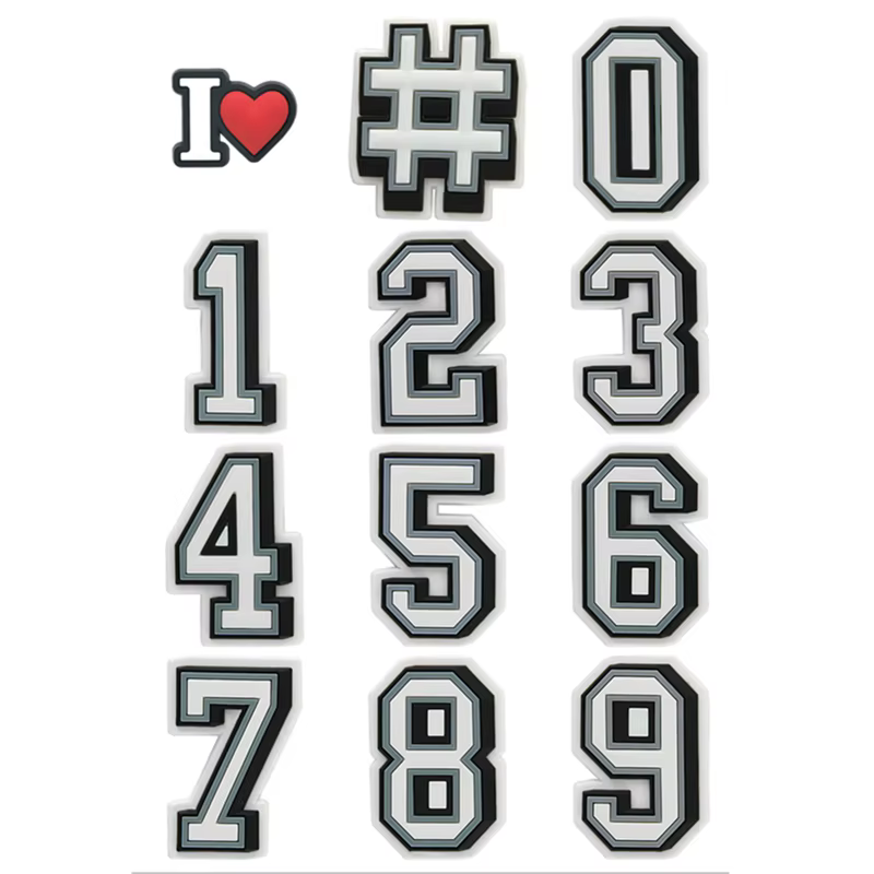 Number Shoe Charms Decorations for Crocs Accessories Angle Sandals Boys Girls Kids Women Teens Christmas Gifts Shoes Accessories