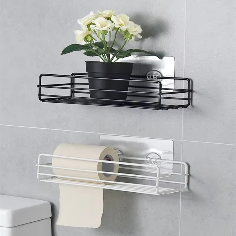 Adhesive Shower Caddy, Punch-free toilet, Long shelf, Bathroom Shower Git, Bathroom Kitchen Sit
