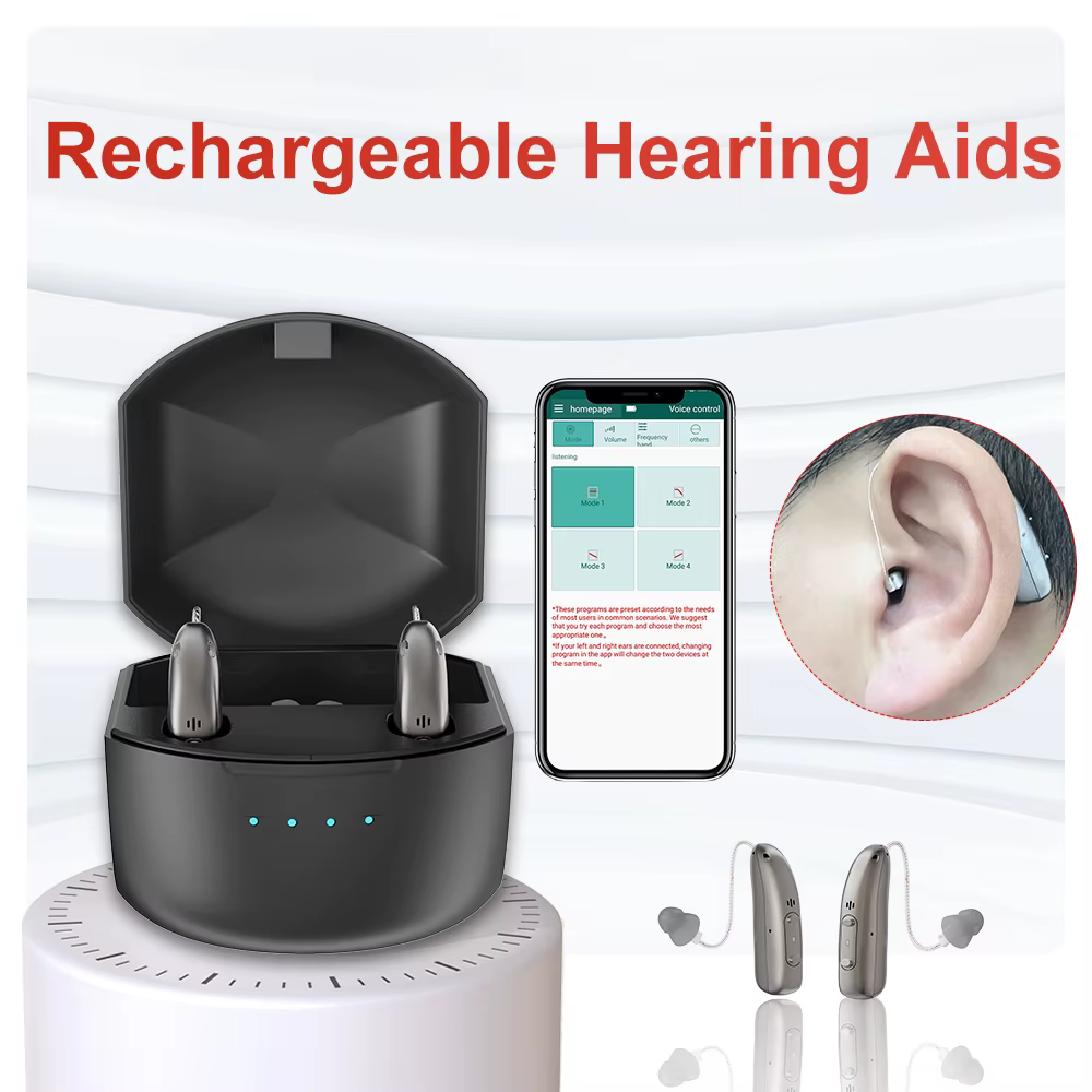 Rechargeable Digital BTE Hearing Aid Adjustable Volume Deaf Mini Sound Amplifier Portable Elderly Hearing Amplifier