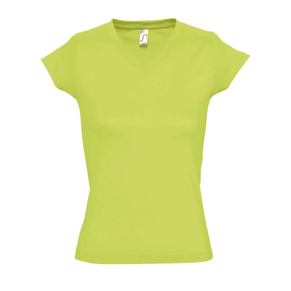 MARNAULA.MOON. V-neck women T shirt. Size = XL,COLOR = apple green