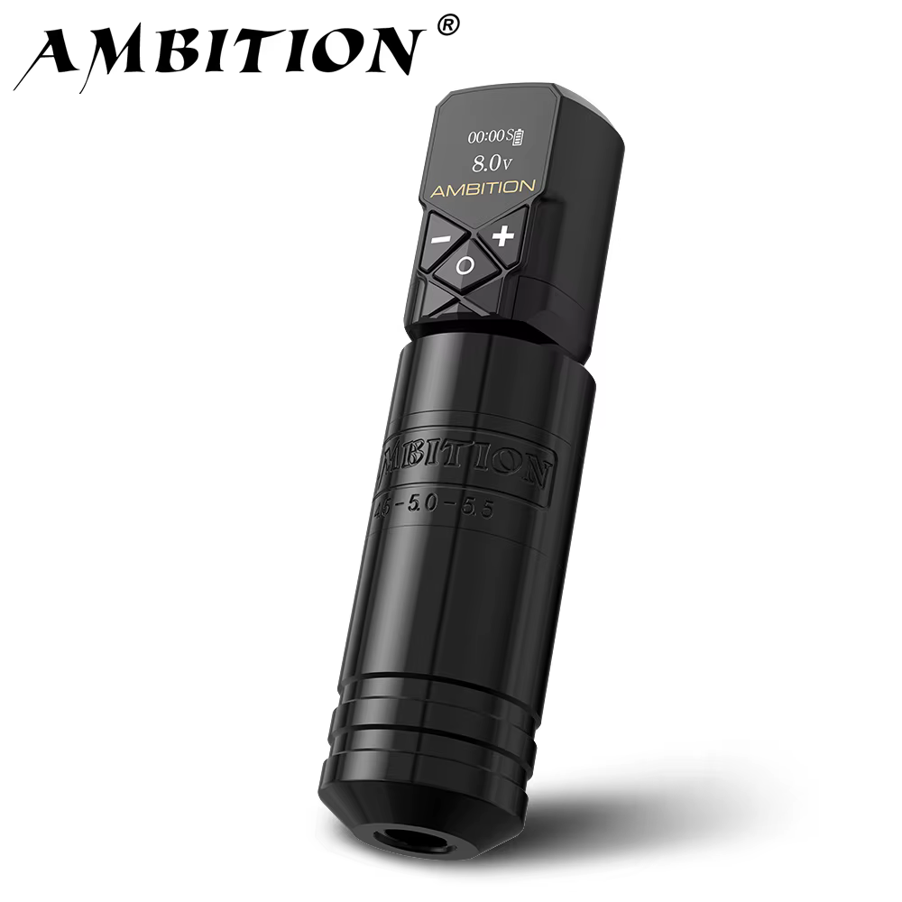 Ambition Torped 36 Stroke 4.5-5.0-5.5mm Powerful Brushless Motor Rotary Tattoo Pen Machine RCA Wireless Kuark 2400mAh Battery