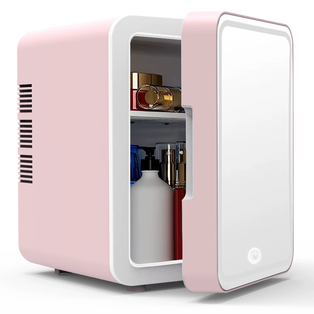 Multifunction Household Mini Mirror Refrigerator Cosmetics Mask Beverage Cooler Warmer Makeup Dormitory Cooler for Home Car