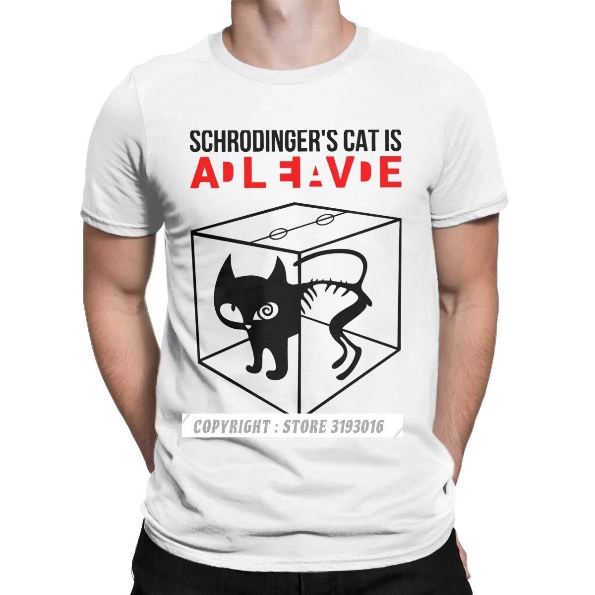 Schrodinger's Cat Is Dead And Alive T Shirt Men Mechanics Physics Science Printed New Tops T Shirt Custom Drop Ship