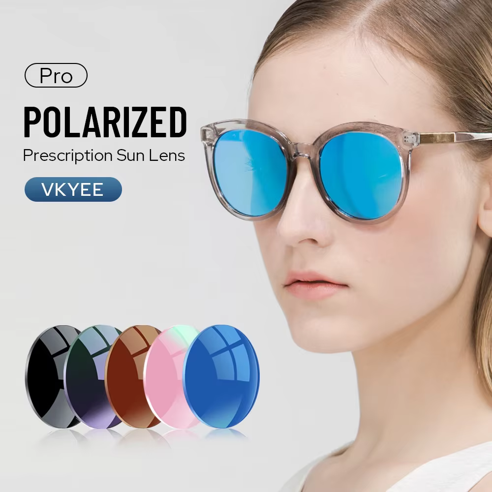 VICKY Polarized Gray Brown Pink Purple Blue Series 1.56 1.61 1.67 Prescription Glasses Lenses For Myopia Hyperopia