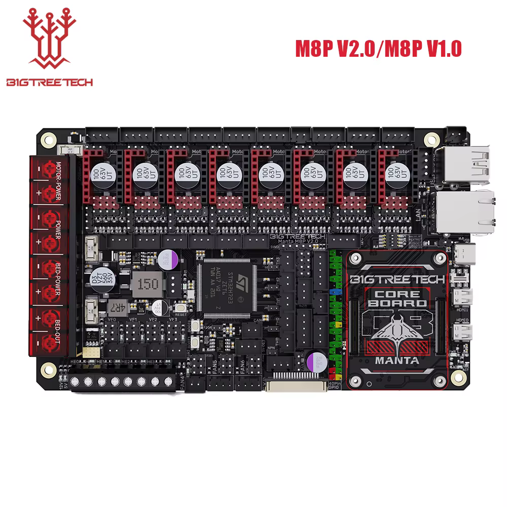 BIGTREETECH Manta M8P V2.0 Motherboard STM32H723ZE 32bit for Klipper Raspberry Pi  For Voron V0 Ender 3 3D Printer Control Board
