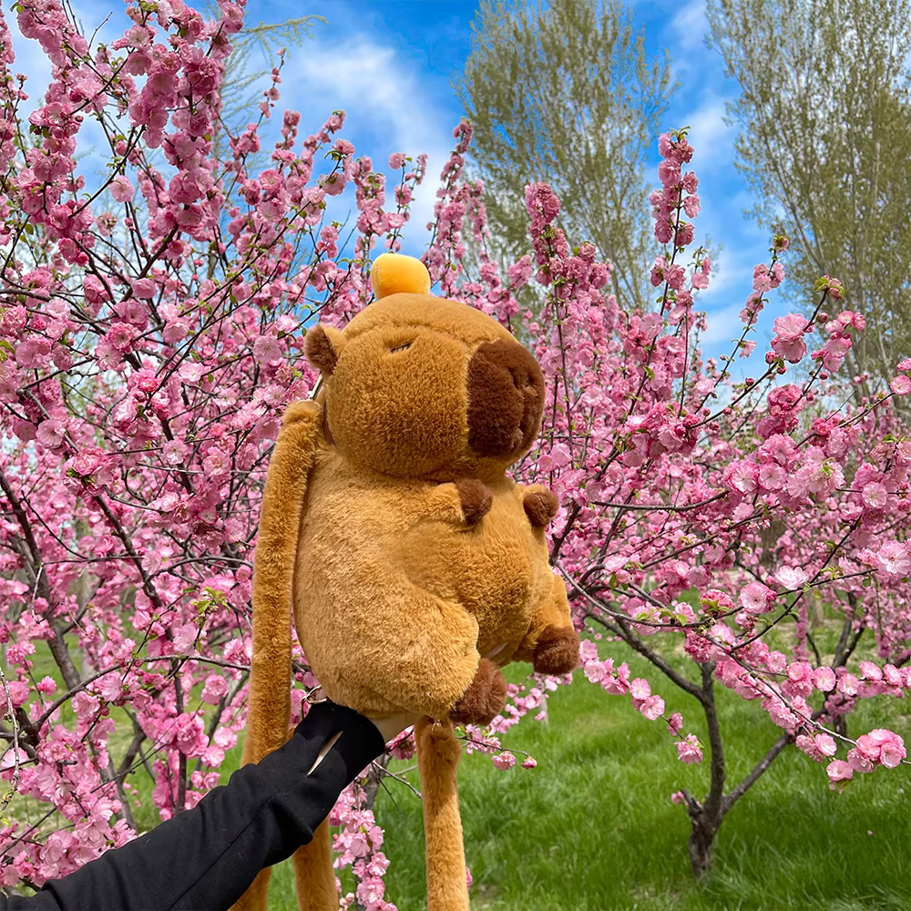 Kawaii Fashion Plushie Doll Fur Bag Capybara Plush Backpack Children's Bag Shoulder Bag Mini Knapsack Bags Gifts For Girlfriend