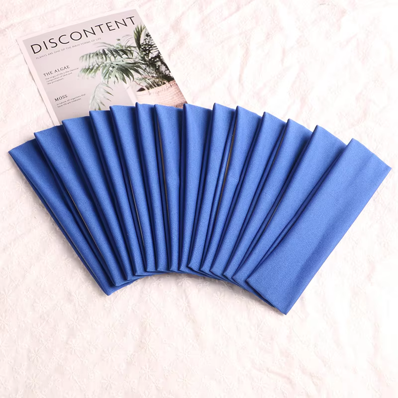 14pcs Blue Elastic Sport Headband Yoga Hair Bands Running Fitness Headwear Gym Hairband for Workout Sweatband Yoga Accessories