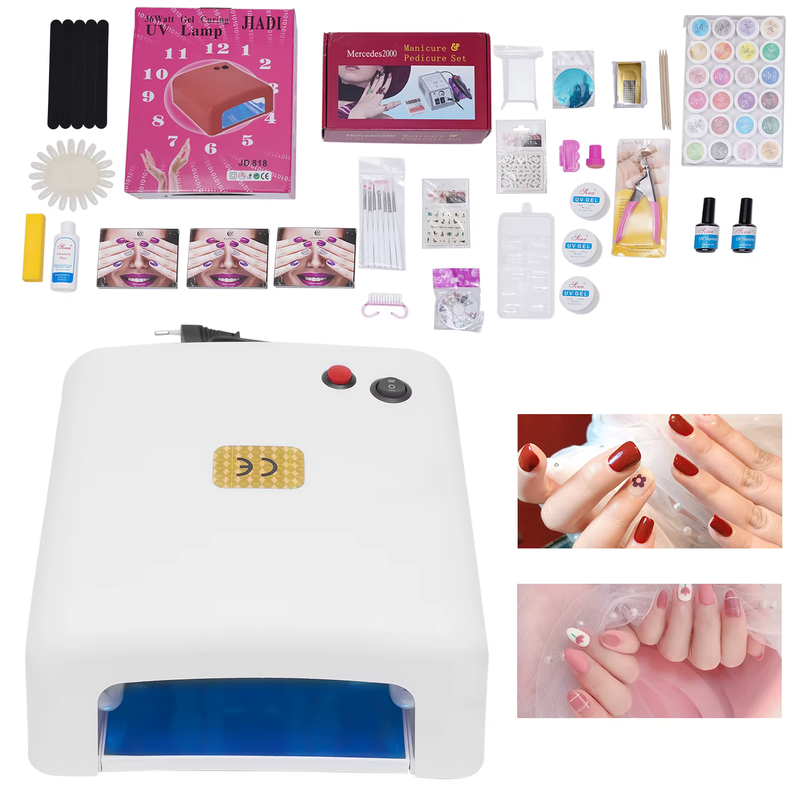 Nagelstudio Komplett Set UV Gel Nagelset Starterset Art Nagelfräser mit Fräser