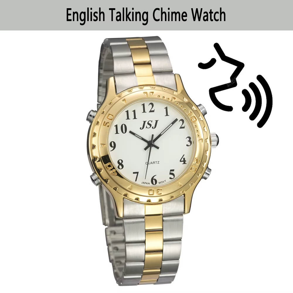 English Talking Watch Clock Watch for Blind Elderly Visually Impaired People