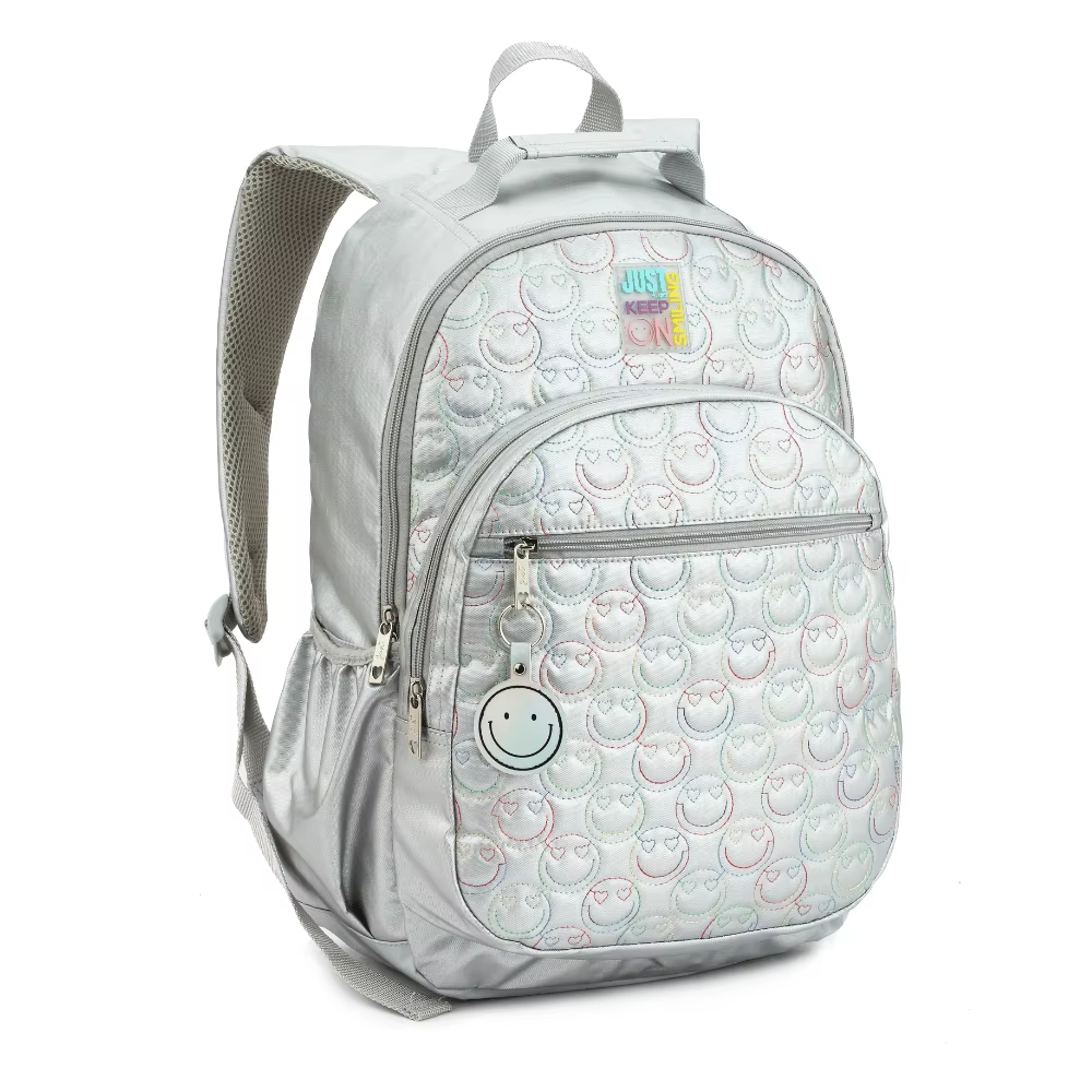 DENLEX Silver Just Keep On Smiling Back Backpack