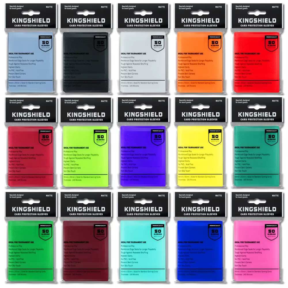 KINGSHIELD 66x91mm 100PCS Matte Colorful Standard Size Magical Card Sleeves TCG Trading  Protector Tarot Board Games Cover PKM