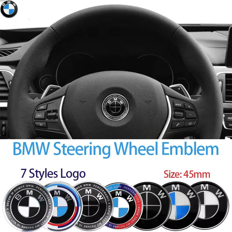 45mm For BMW Car Steering Wheel Badge Sticker Decoration Accessories For BMW E46 E85 E60 F10 E39 F30 E36 F20 E87 E90 E70 X3 X5