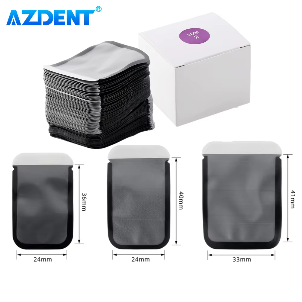 100PCS/Box Dental Disposable Digital X-Ray Scan AZDENT X Barrier Envelopes Protective Pouch Cover Bags for Phosphor #0 #1 #2