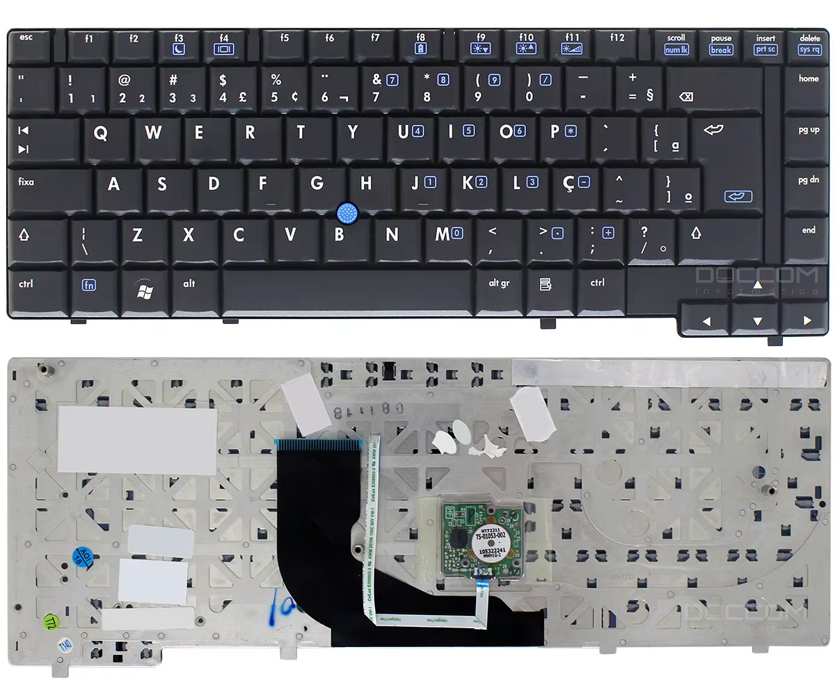 Compatible Keyboard Notebook HP Compaq Pk1300q0500 446448-201 6910 6910p K070502a1 Pk1300q05u0 Layout BR Black