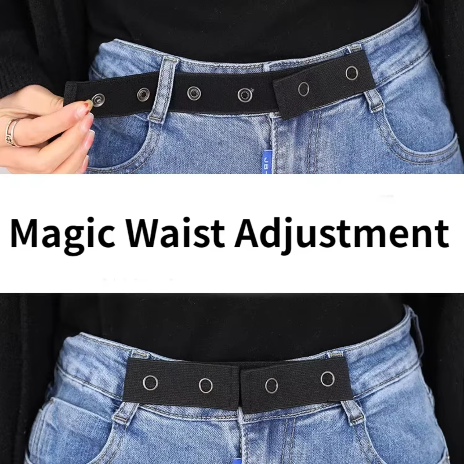 Unbuckled jeans belt, invisible belt for women, elastic easy adjustment belt without buckle, men's