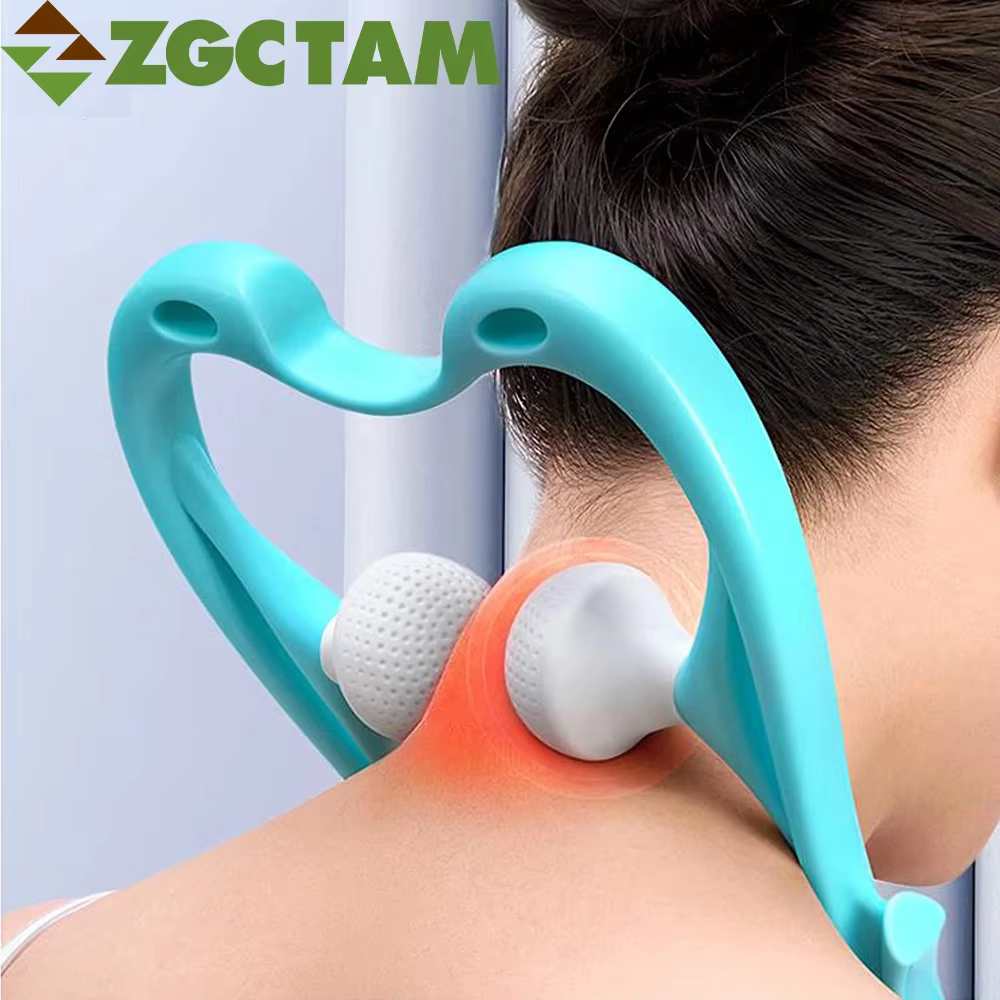 Manual Cervical Massager Clip, Hand-held Neck Shoulder Shiatsu Trigger Point Massager Roller for Body Relaxation Beauty Health