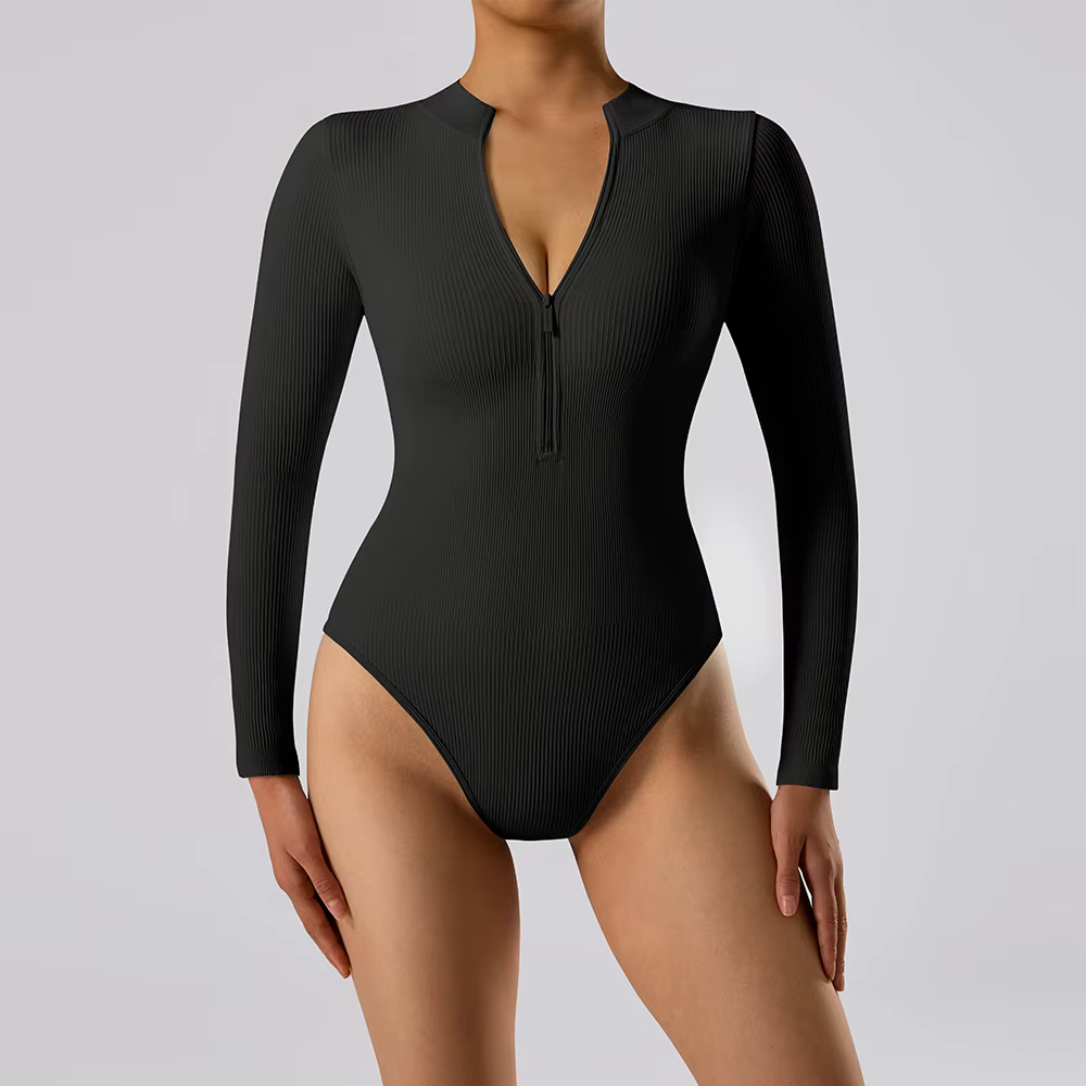 Bodycon Bodysuit Women Jumpsuit Clothing Fashion Streetwear Outfits Romper Playsuits Long Sleeve Autumn Winter Zipper Jumpsuit