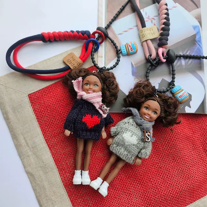 Princess Doll Sweet Keychain Mobile Phone Bag Pendant Decoration DIY Hanging Decoration Car Key Ring Accessories Christmas Gifts