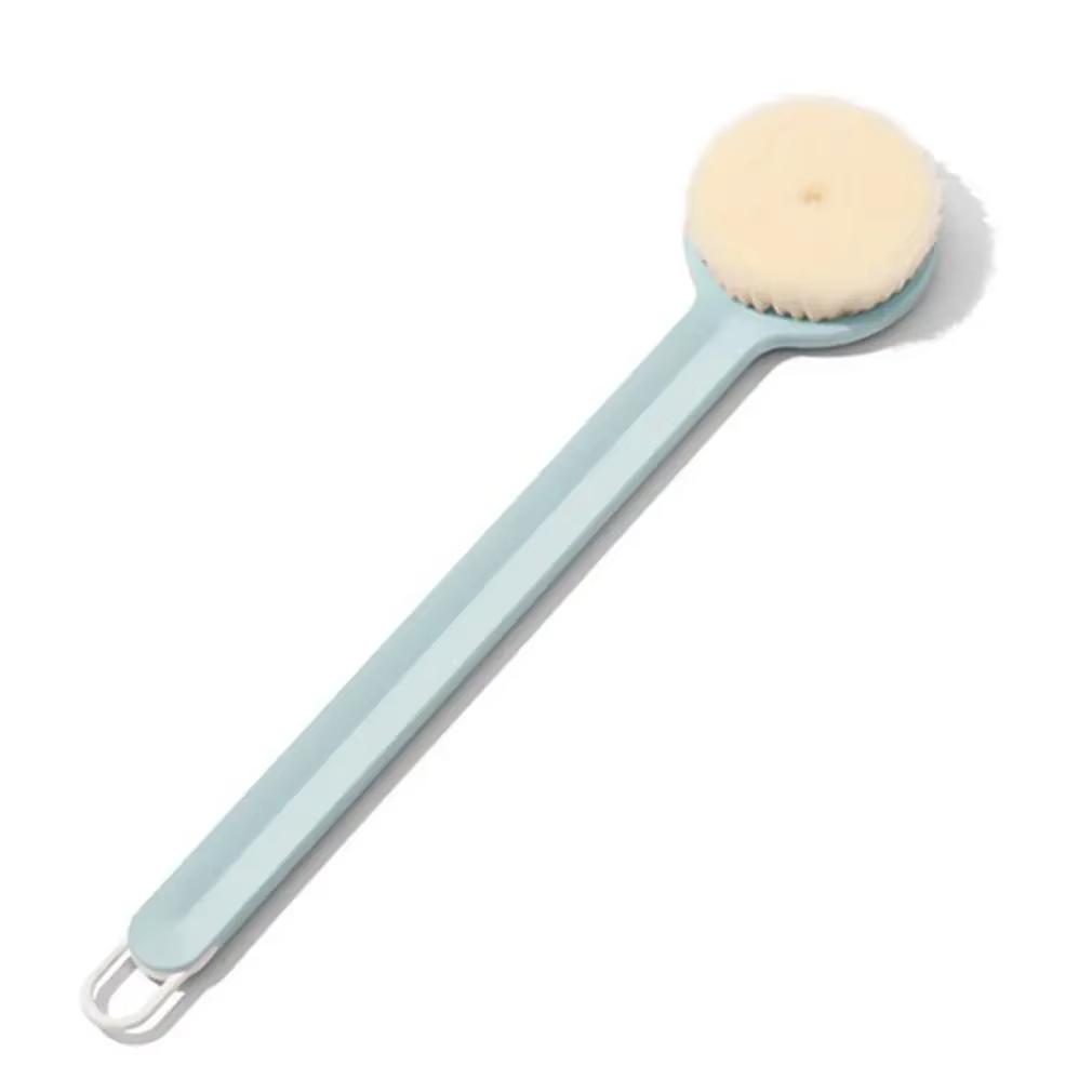 Soft Dual-Sided Hair Scrubbing Brush with Bath Flowers Body Brush & Bath Ball