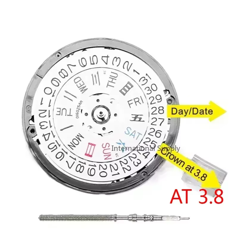 Japan NH36 3.8 NH35 Movement Automatic Mechanical High Accuracy Japona TMI NH36A-3.8 Watch Calendar Mechanism Wrist Day Date Set