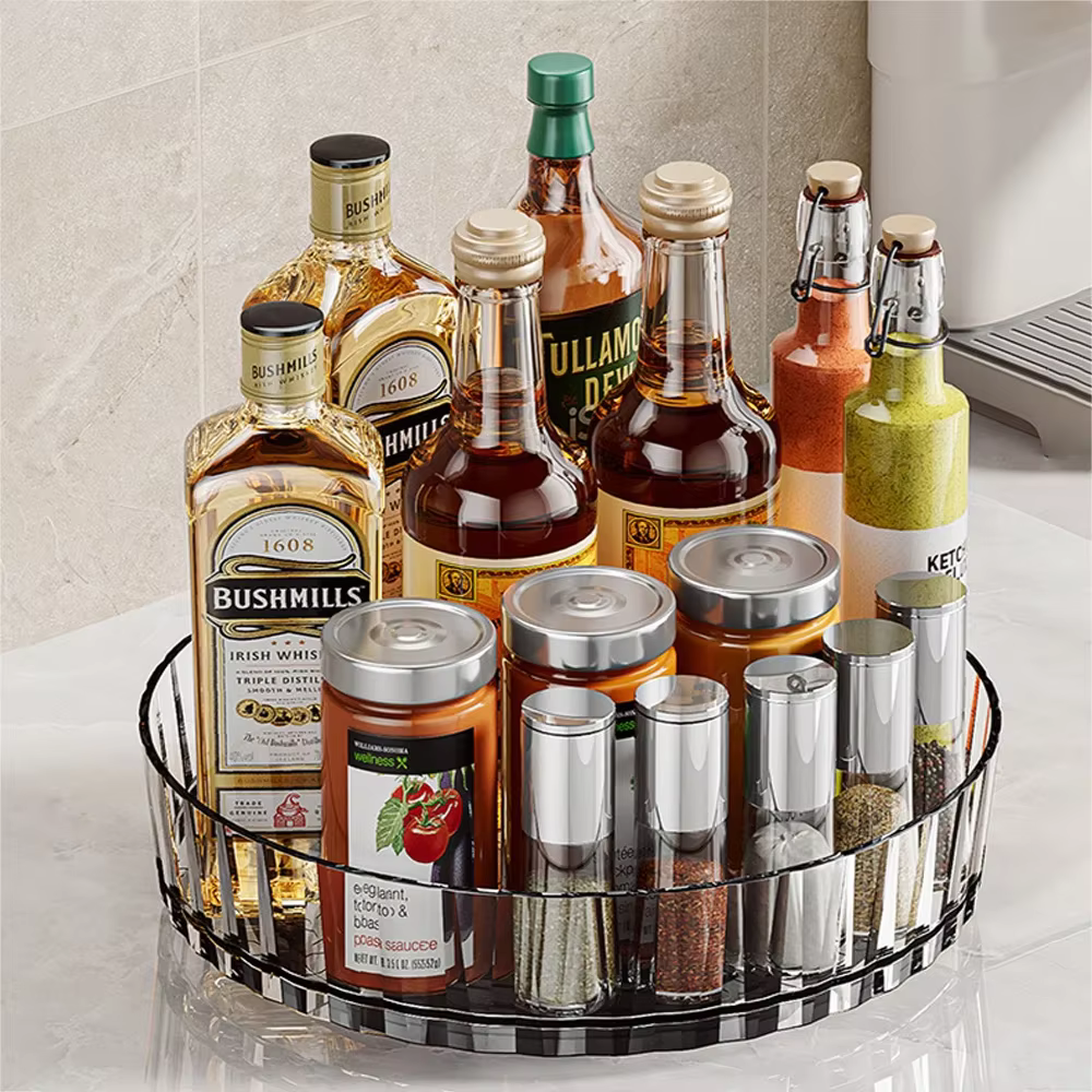 360 rotating cabinet turntable, spice jar snack tray, kitchen bathroom cosmetic tester, anti-skid