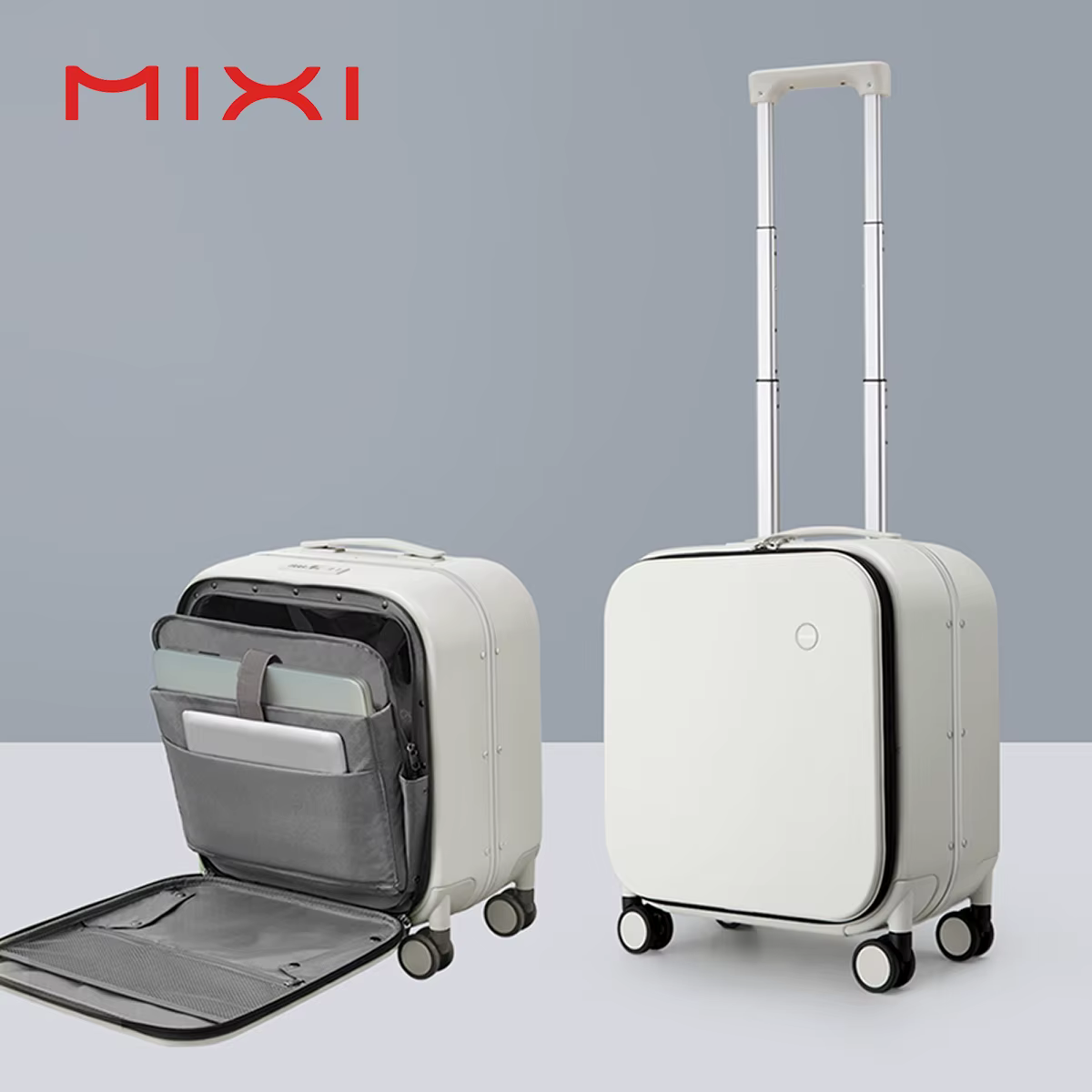 Mixi New Patent Design Carry On Suitcase Women 18 Inch Rolling Luggage Men Polycarbonate Aluminum Frame Elegant Noble