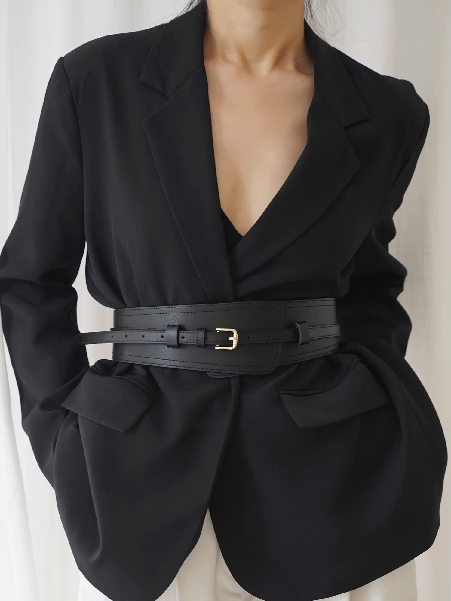 Dual-use Detachable Belt Wide Genuine Leather Belt Ladies Black Brown Girdle Decoration Belts For Dress Skirt Sweater Coat Waist