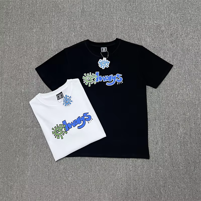 25 Years New Fashion Brand ADWYSD Alwaydowhatyoushoulddo Sun Roll Print Loose Men's and Women's Short Sleeve T-shirt Ins