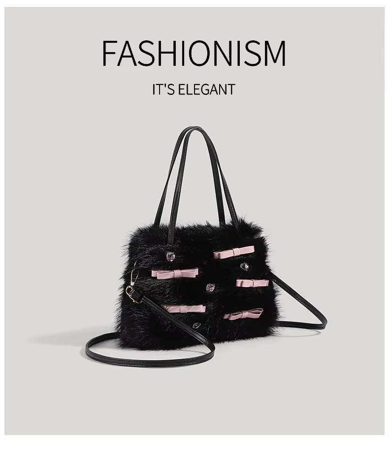 Autumn and winter new handbag plush single shoulder crossbody bag senior sense bag spot female bag single shoulder crossbody bag