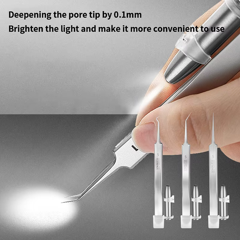 Acne Needle Tweezers Light Blackhead Blemish Pimples Removal Pointed Bend Head Face Care Tools Acne Extractor