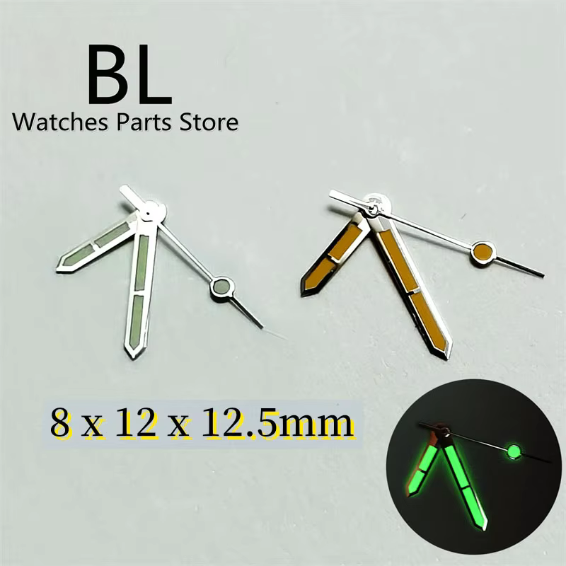 BLIGER New Watch Hands Green Orange Watch Pointers Green LuminousFit NH35 Automatic Movement Men's Watch Replacement Watch Parts