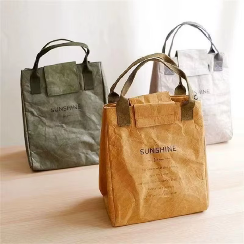 Lunch Box container aluminum foil insulated bag, hook loop fastener tots bag, large capacity lightweight lunch box storage bag