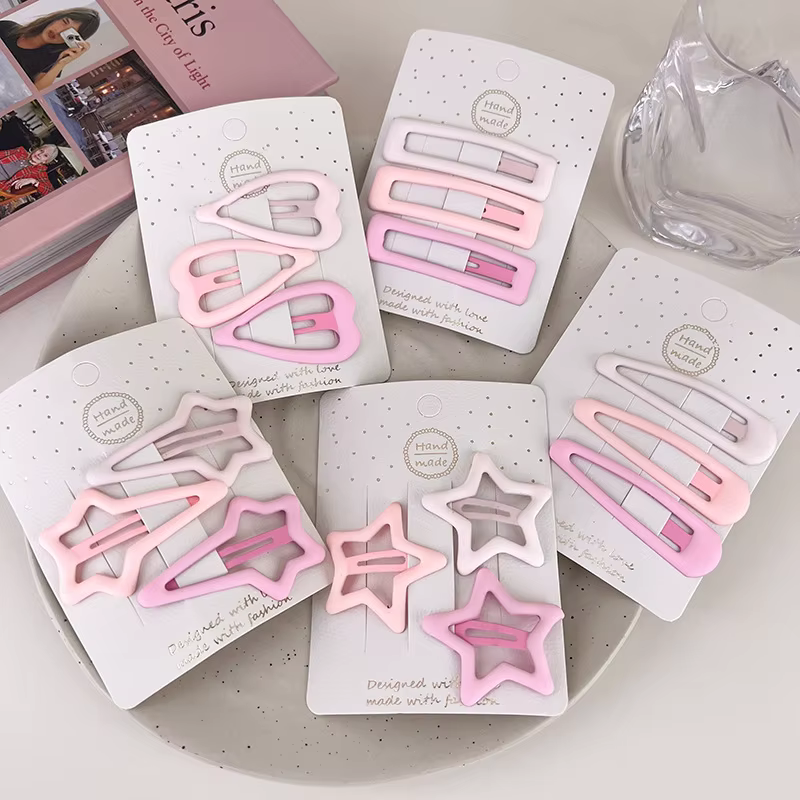 UXSL Pink Gradient Star Hair Clip For Womens Girls Sweet Side Clip Hairpin Hair Decorate Alloys Barrettes Child Hair Accessories
