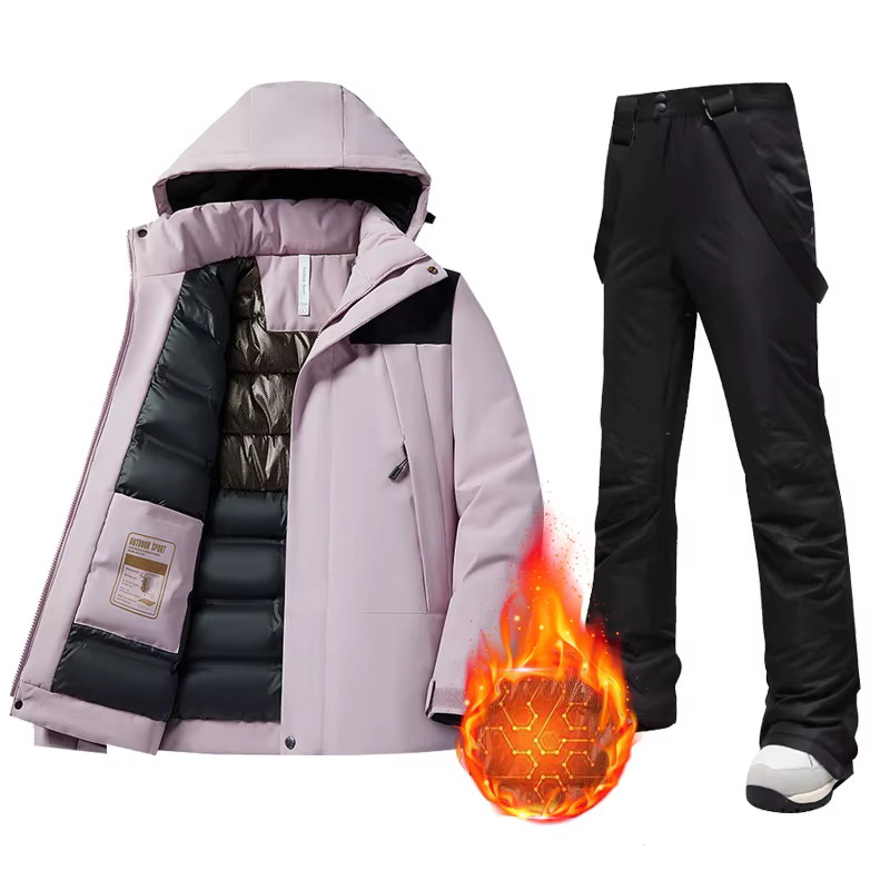 New Women's Ski Suit Brands Windproof Waterproof Thicken Warm Snow Coat Winter Skiing And Snowboarding Jacket and Pants Set