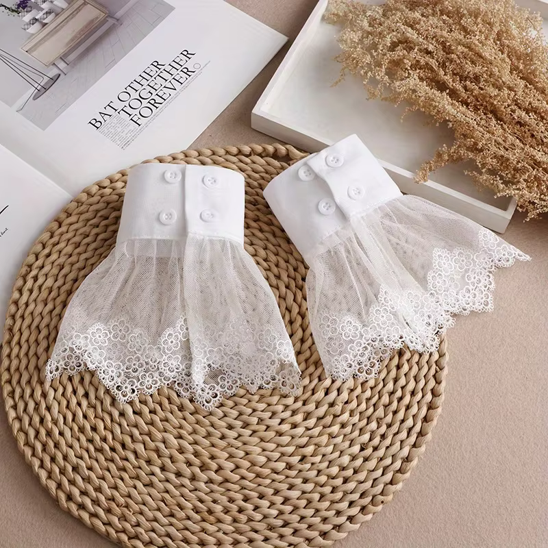 Meshed Lace Accessory, Elegant Chanel Style with Three-dimensional Lace, Exquisite Hand Sleeve