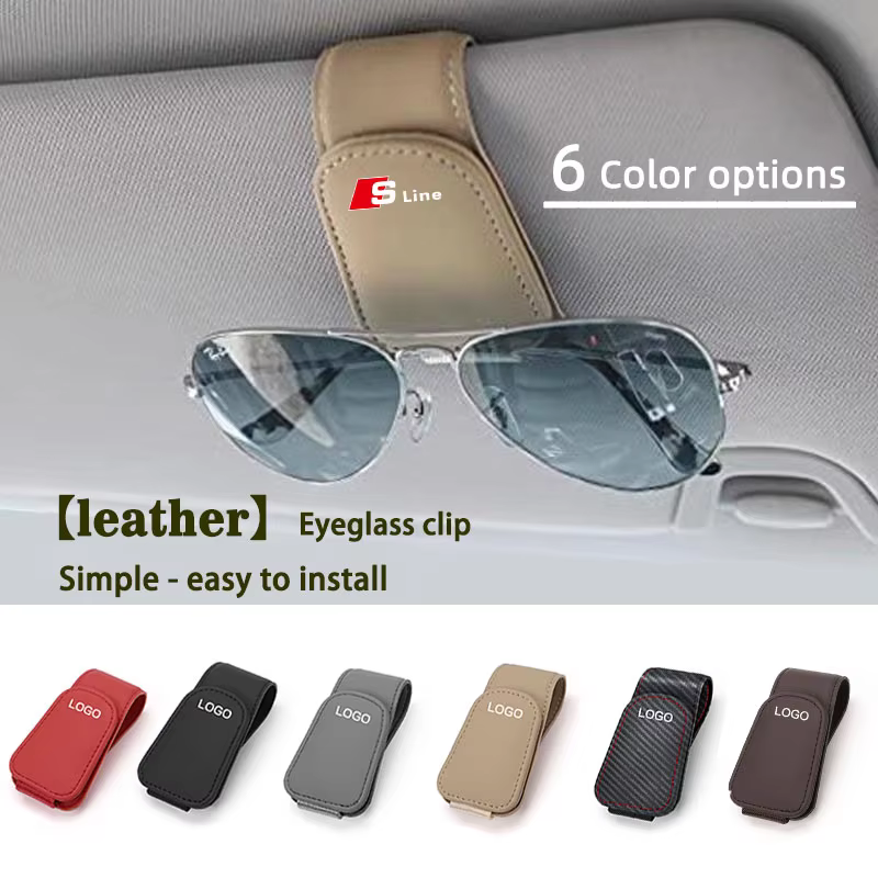 Car Sunshade Glasses Storage Clip Accessories For Audi Sline A1 A2 A3 A4 A5 A6 A7 A8 Q1 Q2 Q3 Q4 Q5 Q6 Q7 Q8 TT RS3 S5 B8