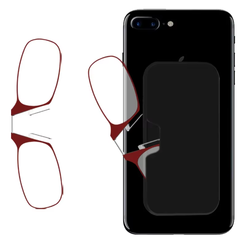 Nose Clip Reading Glasses Men Tr90 Focus Plus Portable Foam Nose Glasses Transparent Eyeglasses folding glasses in case