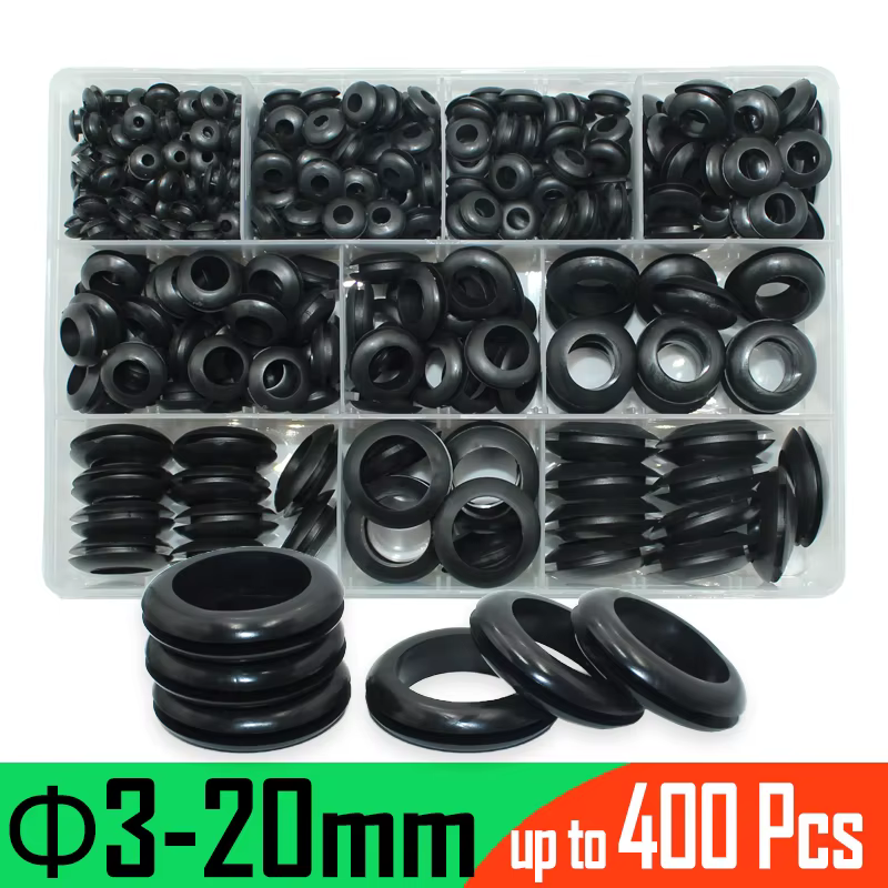Ring White/Black Rubber Grommet Sealing Washer Plumbing Gasket Oil Resistant High Temperature Oring Kit Firewal Hole Plug Wire