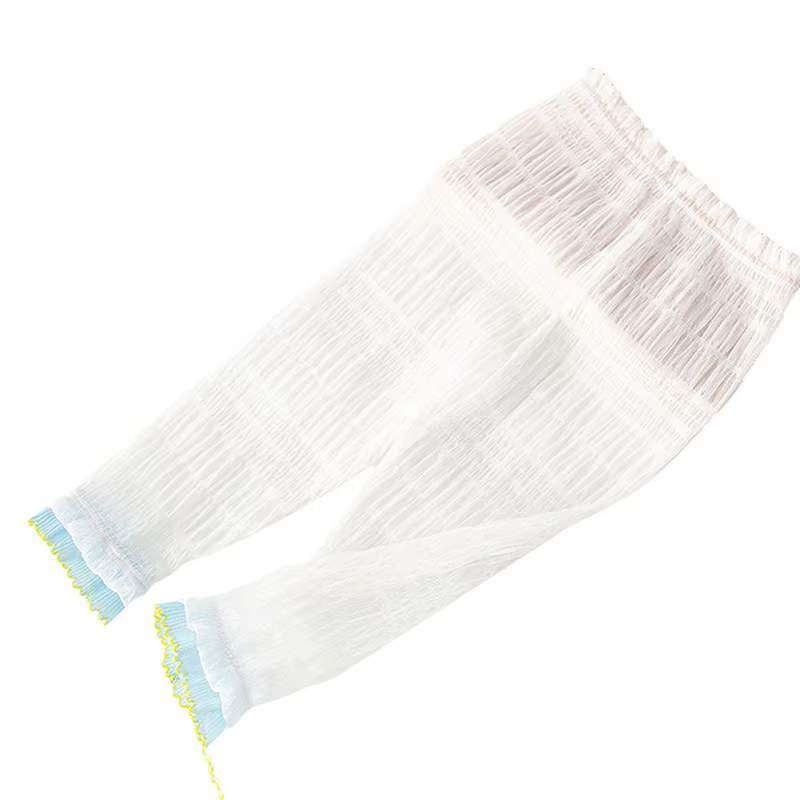 Women s High Waisted Sheer Mesh Capri Leggings with Elastic Waistband Pleated Design Summer Pants for Girls