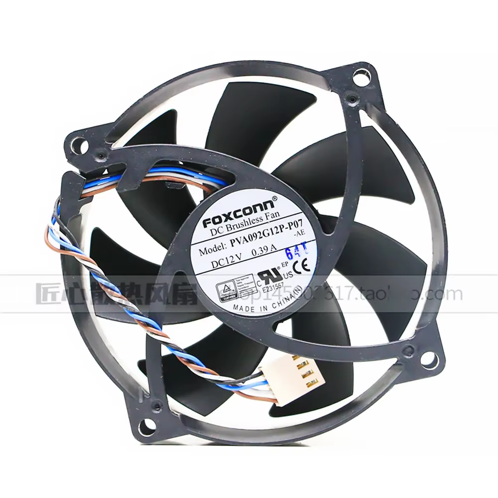 For Foxconn PVA092G12P-P07 92*92*25mm 12V 0.39A Cooling Fan For HP 625257-001 4Wires PMW