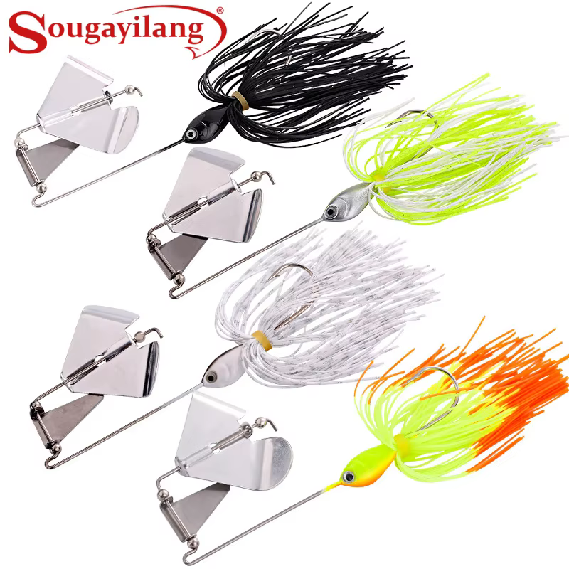 Sougayilang 17G Buzzbait Fishing Lures Weedless Fishing Lure Wobbler Chatterbait Spinnerbait Jigs Lure for Bass Pike Fishing